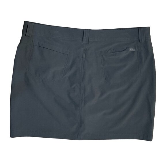 Eddie Bauer Women's Mini Skirt Dark Grey Zip Size 14 Stretch Hiking Golf - Picture 2 of 5
